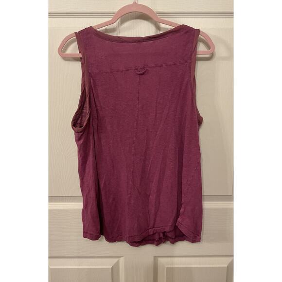 Free People Linen Burnout Button Front Henley Traveler Tank, S - Picture 6 of 6